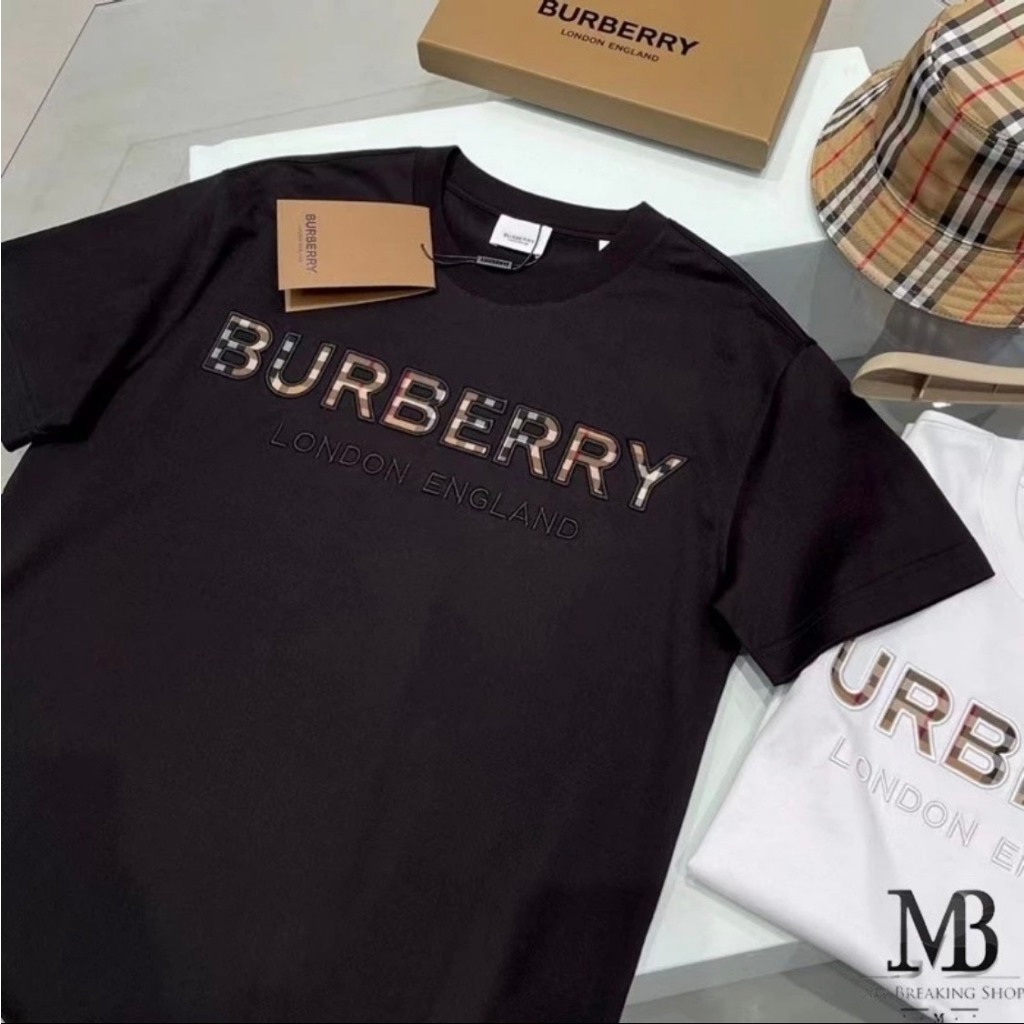 Áo Phông Burberry Thêu Chất Liệu Cotton Co Giãn 4 Chiều Hottrend - Áo Thun Burberry Nam Nữ