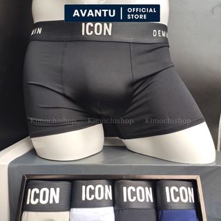 Quần sịp đùi nam icon cao cấp, boxer đùi nam co dãn 4 chiều si02 - avantu