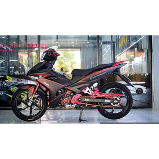 Tem trùm exciter 150 đen chỉ đỏ, độ team decal xe ex dán đời 2015-2020