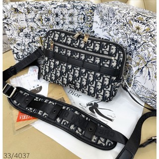Túi Nam Dior Safari Messenger 'Beige Black Dior Oblique Jacquard'