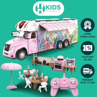 Đồ chơi ô tô buýt điều khiển từ xa RC 2.4G mô phỏng xe bus du lich tour dã ngoại X KIDS có đèn nhạc siêu đẹp cho bé gái