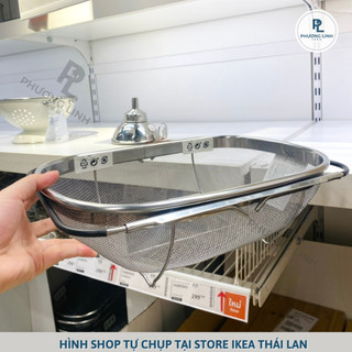 Rổ inox gác chậu rửa kích thước 34x23 cm idealisk - chính hãng ikea