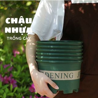 Chậu Nhựa Trồng Cây GARDENING Nhiều Size Dáng Lùn Đặt Trong Nhà Sân Vườn Và Treo Ban Công Treo Tường Tiêu Chuẩn Châu Âu
