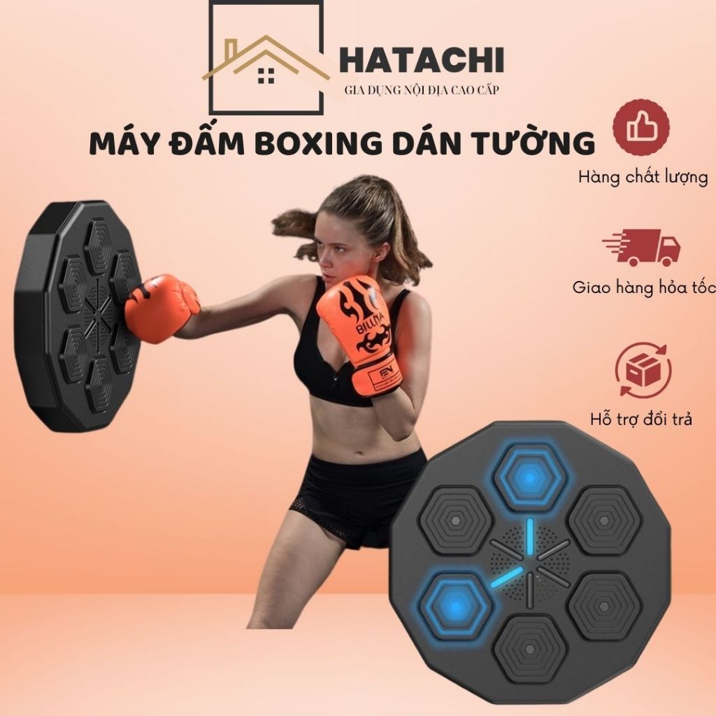 Máy Tập Boxing ZiHa Theo Nhạc Thông Minh, Máy Đấm Bốc Gắn Tường có Bluetooth