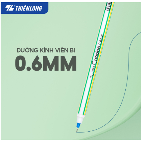 Hộp 20 Cây Bút Bi Thiên Long Chính Hãng, Bút Bi Nến Viết Ngòi 0.6mm
