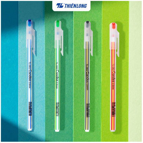 Hộp 20 Cây Bút Bi Thiên Long Chính Hãng, Bút Bi Nến Viết Ngòi 0.6mm