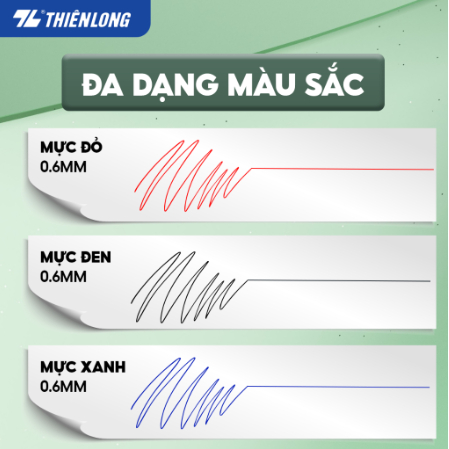 Hộp 20 Cây Bút Bi Thiên Long Chính Hãng, Bút Bi Nến Viết Ngòi 0.6mm