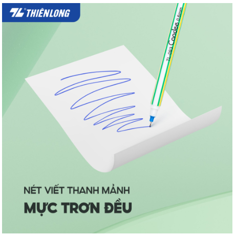 Hộp 20 Cây Bút Bi Thiên Long Chính Hãng, Bút Bi Nến Viết Ngòi 0.6mm