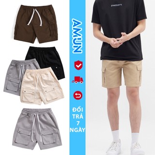 Quần Short SỌT đùi Kaki Jean Nam ngắn Túi hộp Avocado, Quần short kaki cạp chun cao cấp