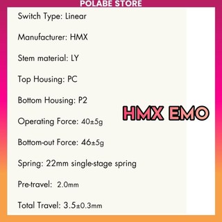 Switch HMX Emo linear switch công tắc bàn phím cơ Polabe Store