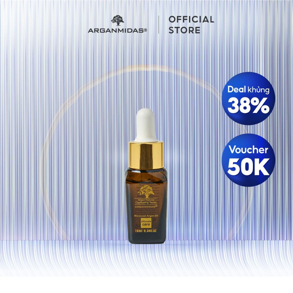 Dầu dưỡng phục hồi tóc hư tổn chuyên sâu Arganmidas Moroccan Argan Oil 10ml