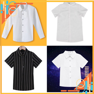 Áo sơ mi trắng đi học đồng phục học sinh cho bé trai béo bụng to cấp 1 cấp 2 mã ASMBT023