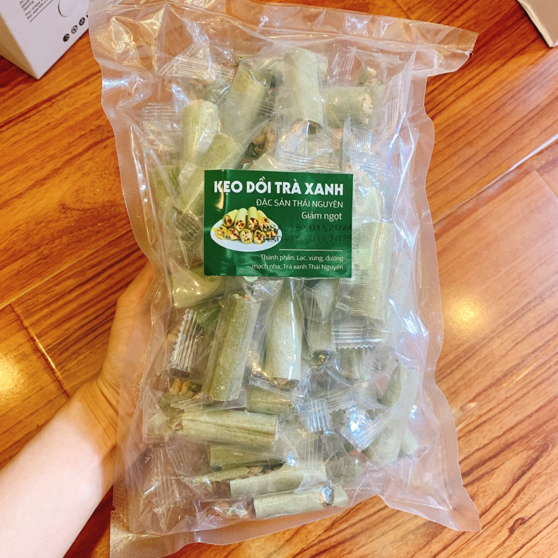 kẹo dồi lạc trà xanh -bịch 500gram (55-56cái)