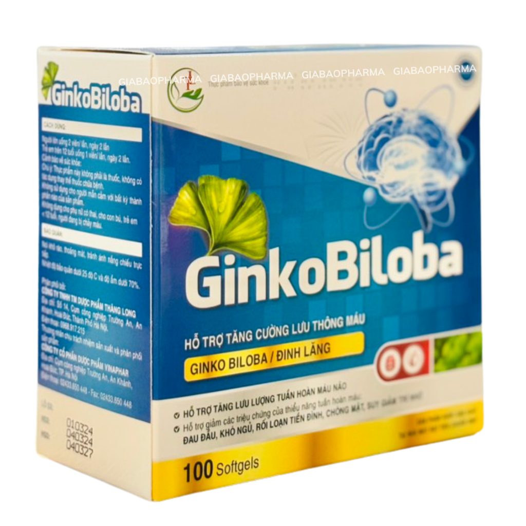 Ginkobiloba hỗ trợ bổ não(hộp 100 viên)