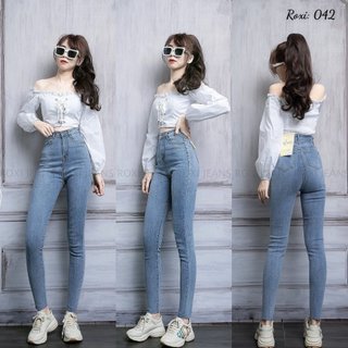 Quần Jean Skinny Lưng Siêu Cao Dáng Ôm 2 MÀU
