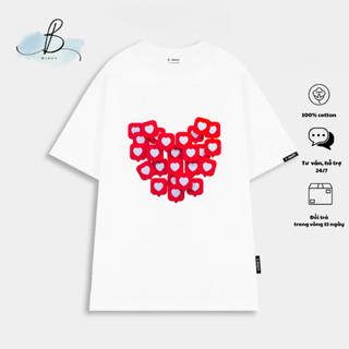 Áo Thun HEART~ Local Brand BWINDY nam nữ Phong Cách unisex tay lỡ form rộng Teen cổ tròn oversize cotton 100%