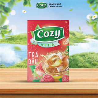 Trà Dâu Hoà Tan Cozy Ice Tea Hương Vị Thơm Ngọt, Thanh Nhiệt, Tươi Mát (16 gói x 15gr)
