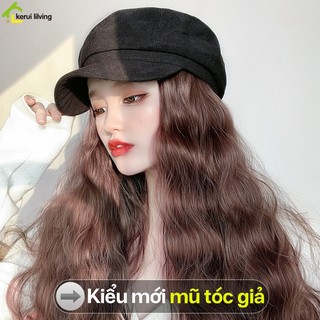 Nón tóc giả nữ PIKUP, đội tóc nữ giả thời trang Hàn Quốc, đầu tóc giả nữ xoăn sóng, nhiều màu sắc