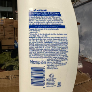 Dầu gội Head & Shoulder bạc hà mát lạnh 625ml (hàng việt)