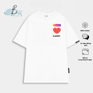Áo Thun FOLLOW ME~ Local Brand BWINDY nam nữ Phong Cách unisex tay lỡ form rộng Teen cổ tròn oversize cotton 100%