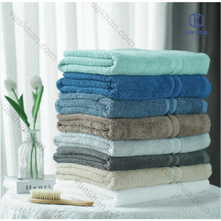 Khăn tắm xuất hàn set 3 cái khăn tắm to 70x140cm trọng lượng 500g 100% cotton cao cấp - khăn anoda