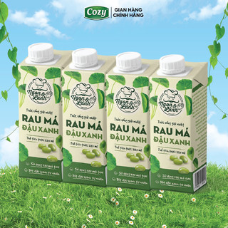 Trà Rau Má Đậu Xanh Uống Liền Lốc 4 Hộp 225ml Cozy Thức Uống Giải Khát Thanh Nhiệt, Mát Gan