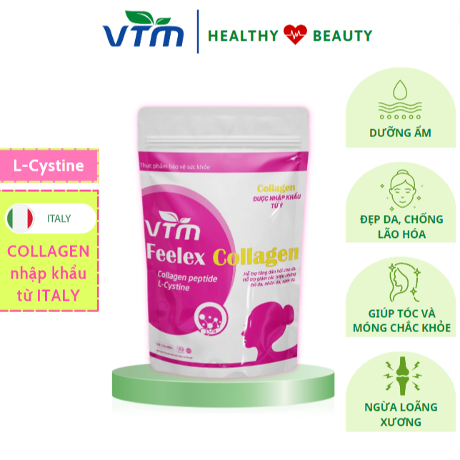 Viên uống VTM Feelex Collagen giúp làm đẹp da, chống lão hóa gói 120 viên (20 ngày)