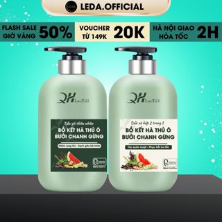 Dầu gội hà thủ ô QH Lactus Season Dầu gội bồ kết bưởi chanh gừng giảm gàu, kiềm dầu, gãy rụng 500ml