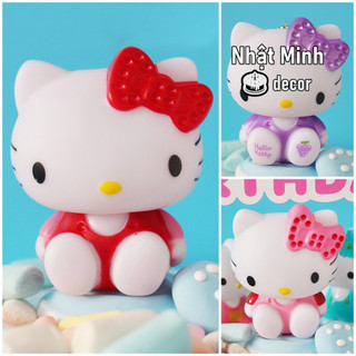 Phụ kiện bánh sinh nhật bánh kem - set 3 mèo hello kitty nhựa trang trí bánh