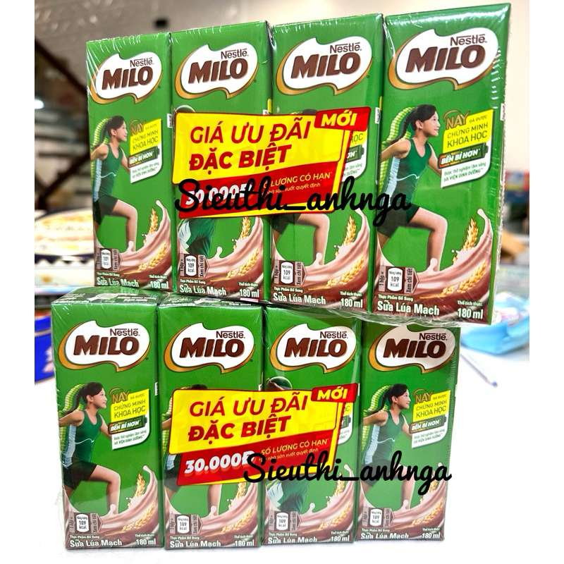 Sữa Lúa Mạch Milo Vỉ 4 hộp x 180ml