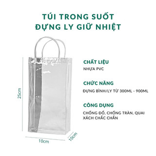 Túi đựng bình nước nhựa trong suốt
