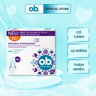 [Tampon o.b] Băng vệ sinh dạng ống tampon o.b extra protect super 4 giọt 42 cái, không cần đẩy, không hương liệu
