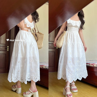 Đầm Maxi Xô Cổ Bèo Hở Lưng Đi Biển Hèo Chinh Chắn