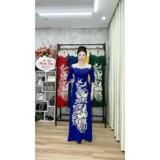 ÁO DÀI ĐÍNH KẾT LỤA MANGO CHO MẸ , BÀ XUI ,ĐI TIỆC