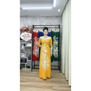 ÁO DÀI ĐÍNH KẾT LỤA MANGO CHO MẸ , BÀ XUI ,ĐI TIỆC
