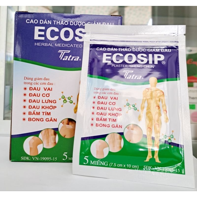 Cao dán thảo dược giảm đau ECOSIP_combo 5 gói