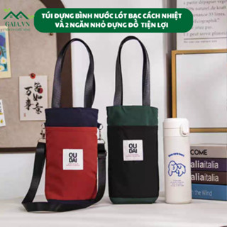 Túi Đựng Bình Nước Ly Giữ Nhiệt Có Lót Bạc Giữ Nhiệt Chống Thấm Nước Cho Nam Nữ Đa Năng Đeo Chéo Xách Tay Túi Vải