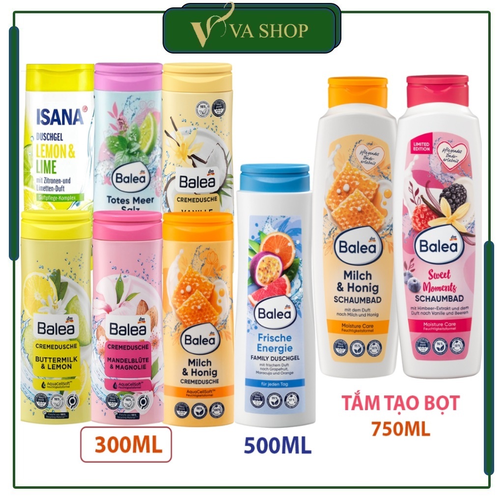 Sữa tắm BALEA & ISANA Đức – Sữa tắm thuần chay Vegan Chai 300ml - 750ml