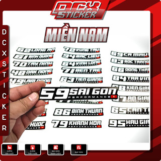 Tem 63 Tỉnh Thành Performance Tem Dán Xe Chất Liệu Decal Cao Cấp Chống Nước, Bền Màu, Cắt Khuôn Sẵn Dễ Dán