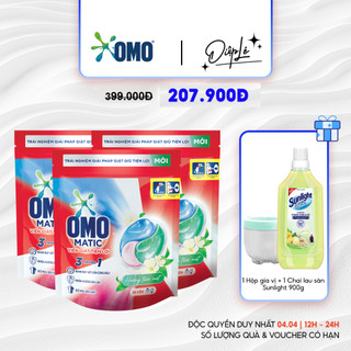  Combo 3 Túi viên giặt tiện lợi OMO 3 trong 1 (30 viên/túi)