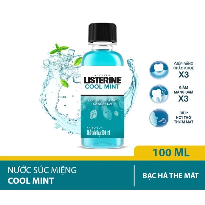 (0404) Nước súc miệng Listerine 100ml coolmint
