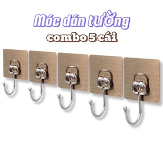  Combo 5 Móc BẢN LỚN móc Inox Dán Tường Chịu Lực 15KG Móc Treo Đồ Nặng Dán Tường Chất Lượng Cao 