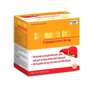 Silymarin Tex 140mg bổ gan mát gan tăng cường chức năng gan, hạ men gan giảm tác hại của bia, riệu thuốc lá