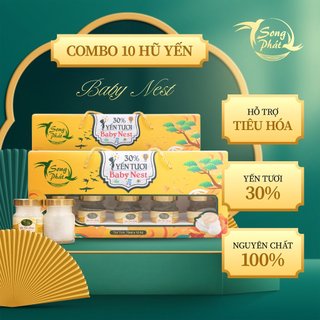 Hộp quà 10 hũ Yến sào BABY NEST Song Phát bổ sung dưỡng chất giúp trẻ ăn ngon tiêu hóa tốt 70ml