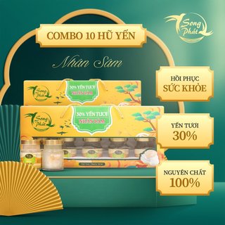 Hộp quà 10 hũ Tổ yến chưng nhân sâm Song Phát cường thân kiện thể cho người ốm người già 70ml