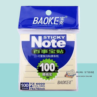 Giấy Note Giấy Nhớ 5 Màu Có Sẵn Dòng Kẻ Tz6000 Baoke 100 Tờ / Tập