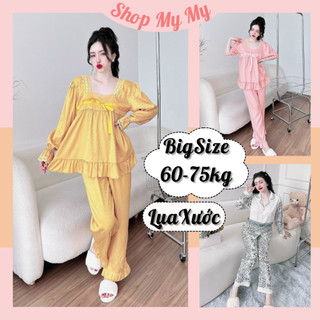 Đồ bộ nữ bigsize 60-75kg tay ngắn quần dài lụa mặc nhà SHOP MY MY