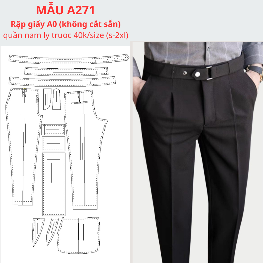 RẬP GIẤY A0 QUẦN NAM A271 (KHÔNG PHẢI BÁN QUẦN ÁO)