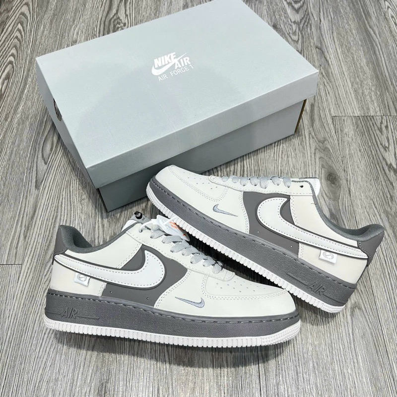 Giày Af1 Xi Măng - bản mới , Giày Sneaker_Air Force 1 xám Cao Cấp Bản Classic Full Size Nam Nữ FULL BILL BOX