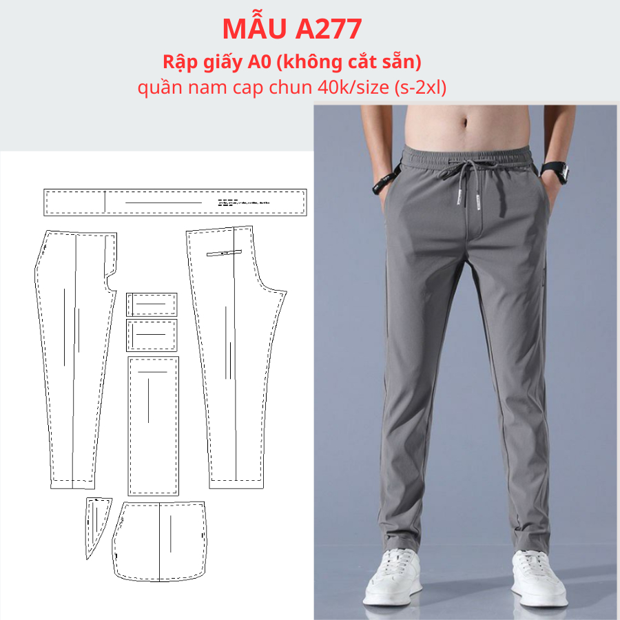 RẬP GIẤY A0 QUẦN CHUN NAM A277 (KHÔNG PHẢI BÁN QUẦN ÁO)